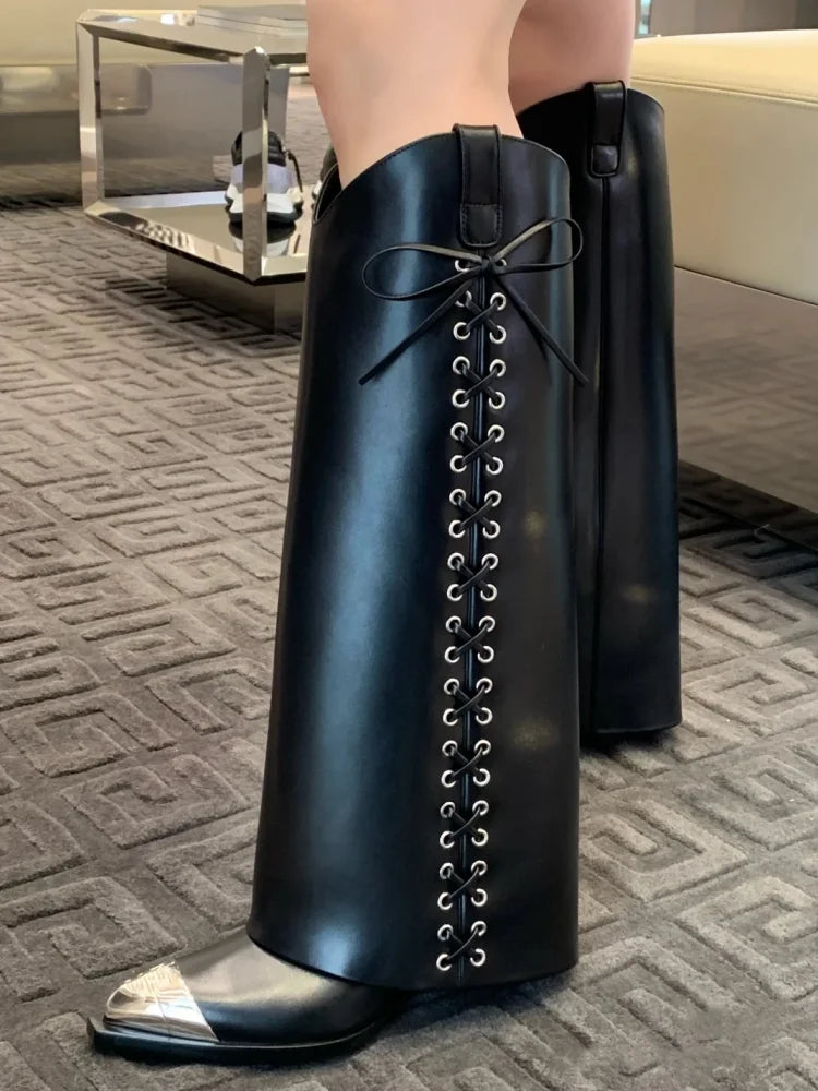 Raven Metal Heel Boots