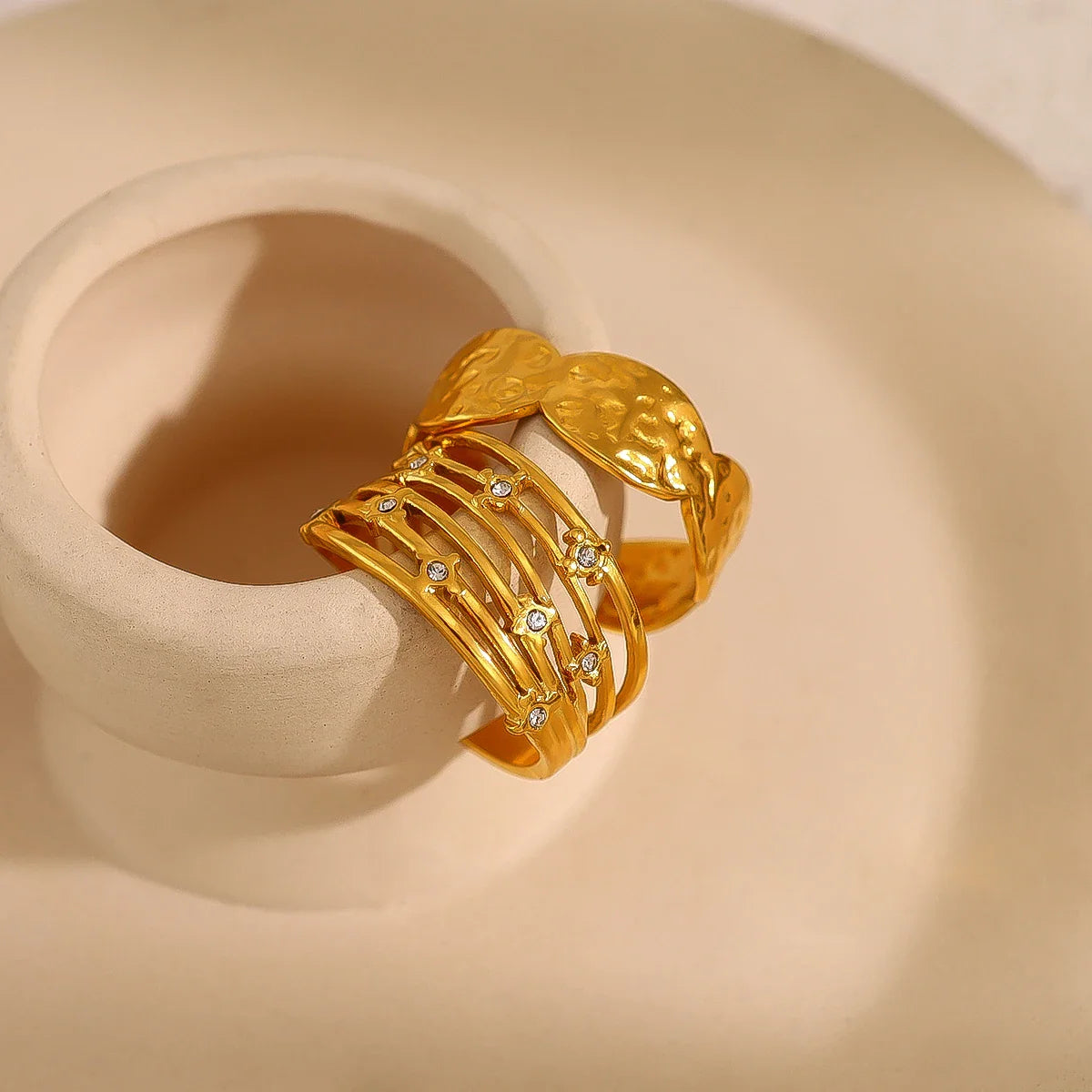 Arden Crystal Gold Ring