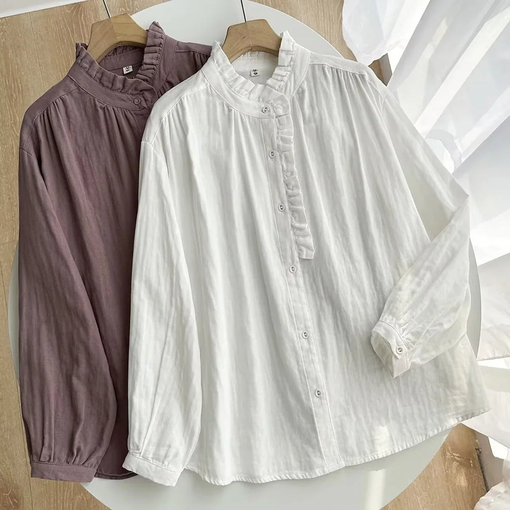 Hana Cotton Stand Blouse