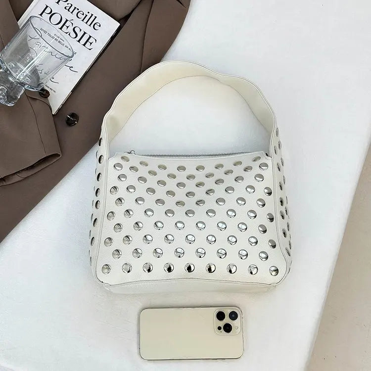 Arc Studded Leather Bag