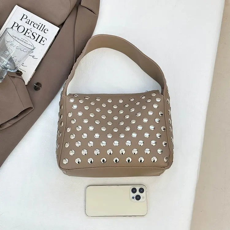 Arc Studded Leather Bag
