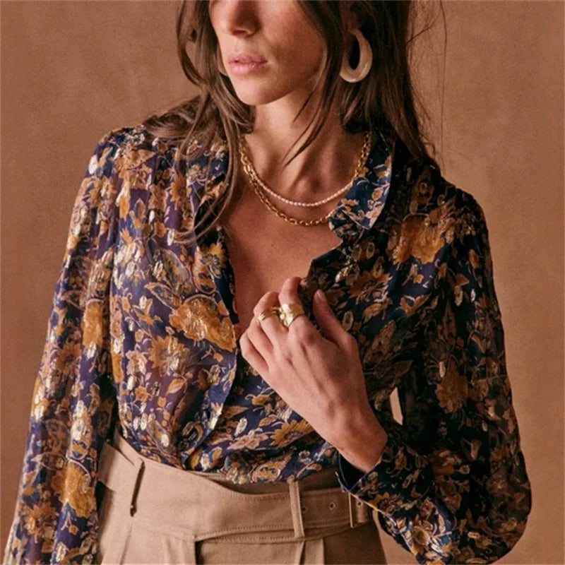 Marielle Retro Floral Blouse