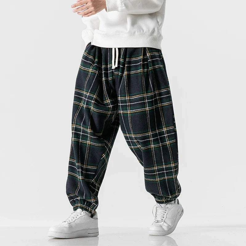 Relaxed Plaid Sweatpants