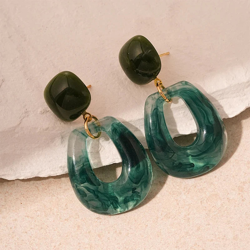 Freya Green Drop Earrings