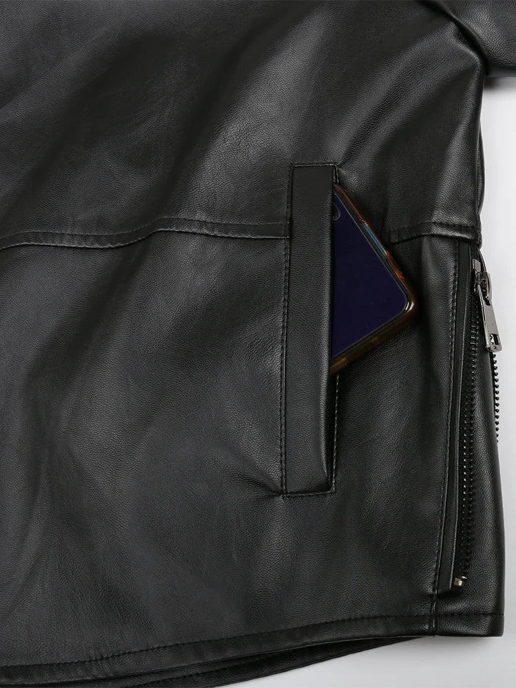 Rachel Hooded Leather Jacket