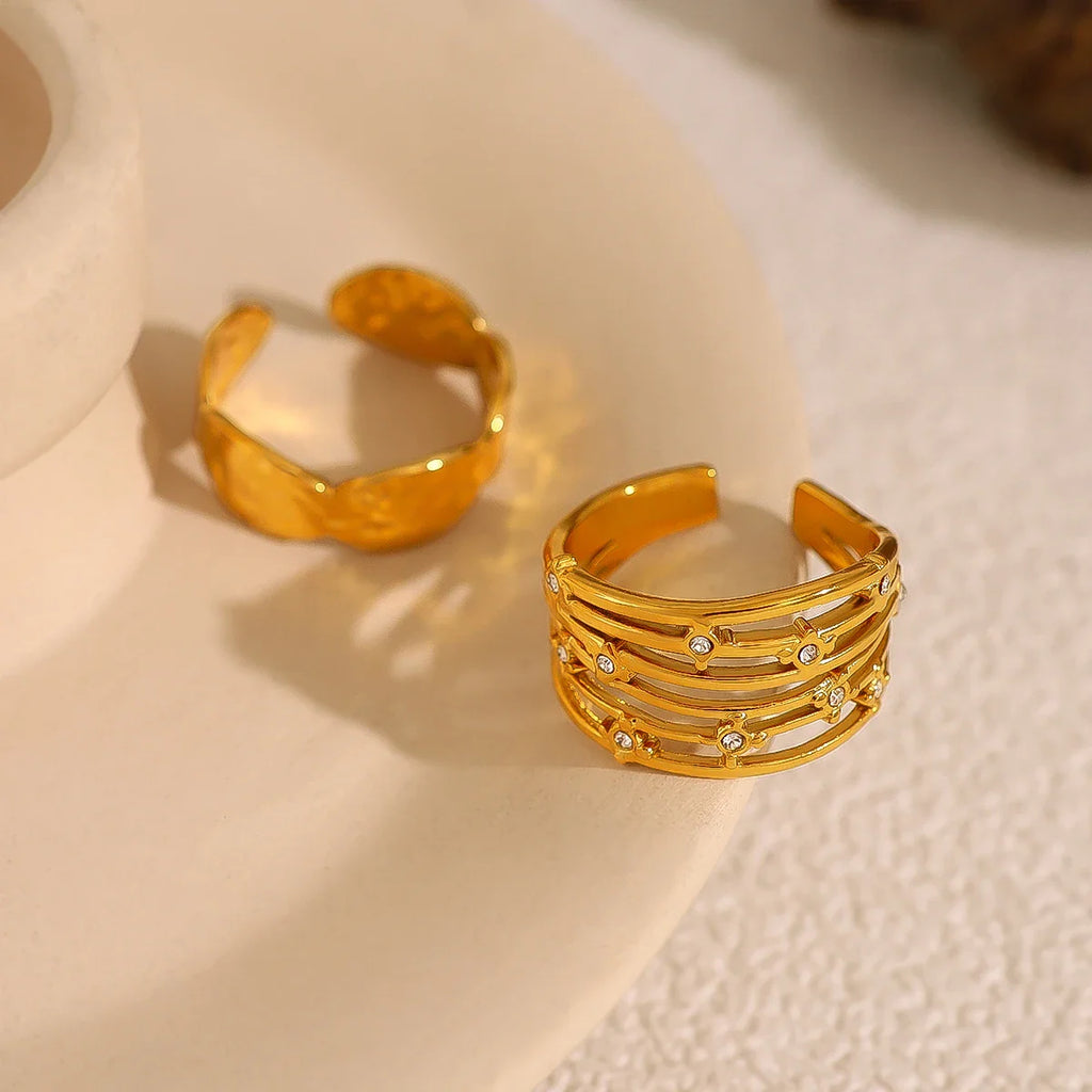 Arden Crystal Gold Ring