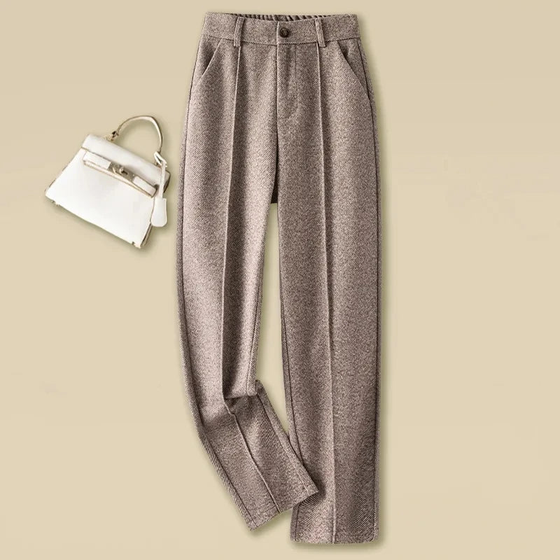 Alina Herringbone Wool Pants