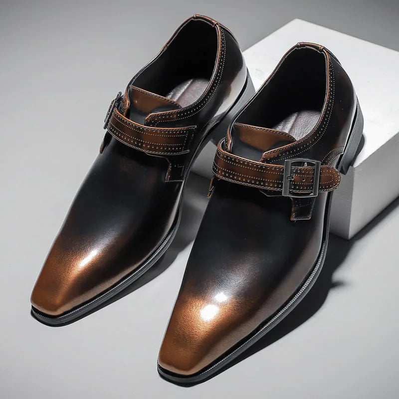 Lusso Bruciato Monk Dress Shoes