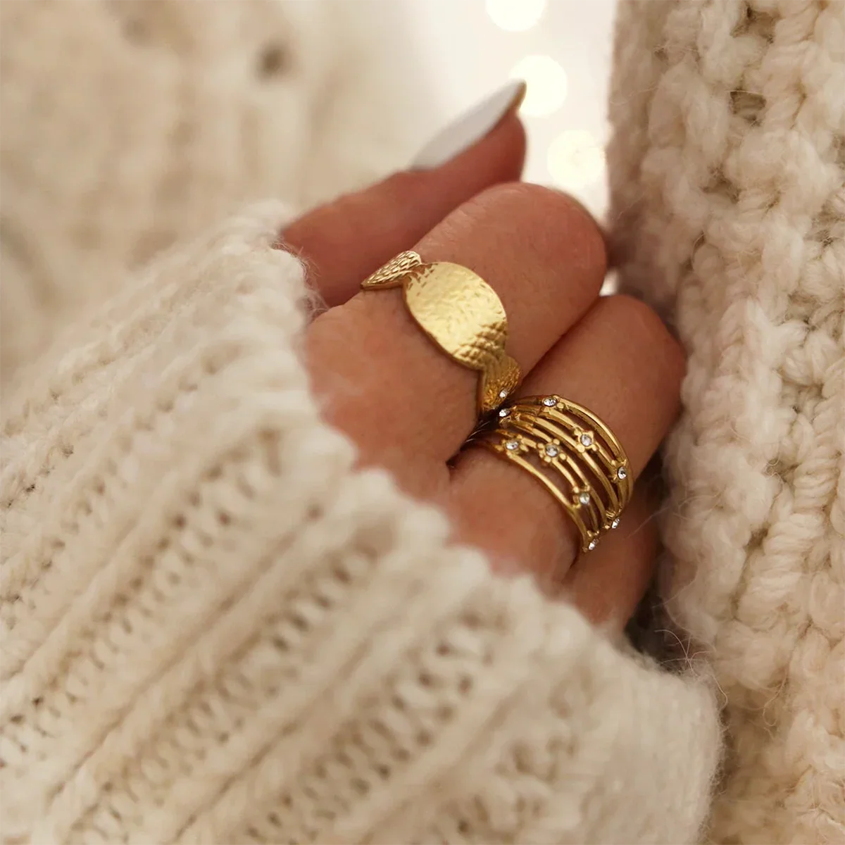 Arden Crystal Gold Ring