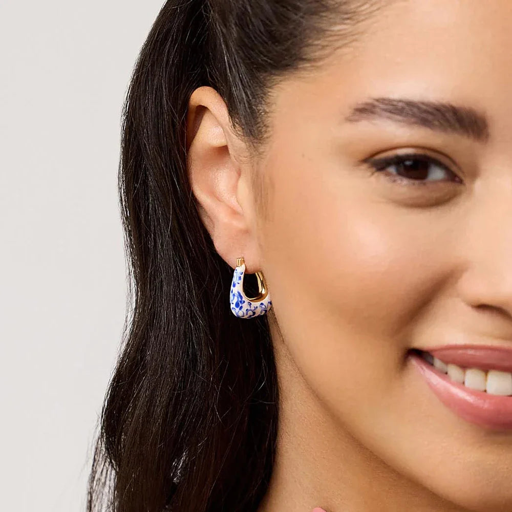 Celine Enamel Hoop Earrings