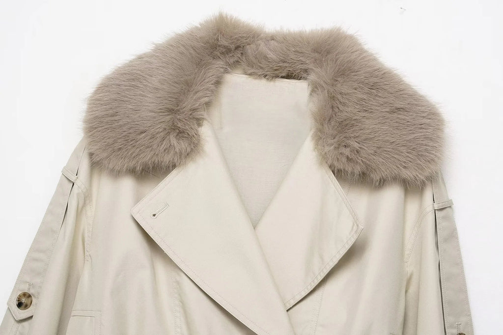 Camille Fur-Trim Trench