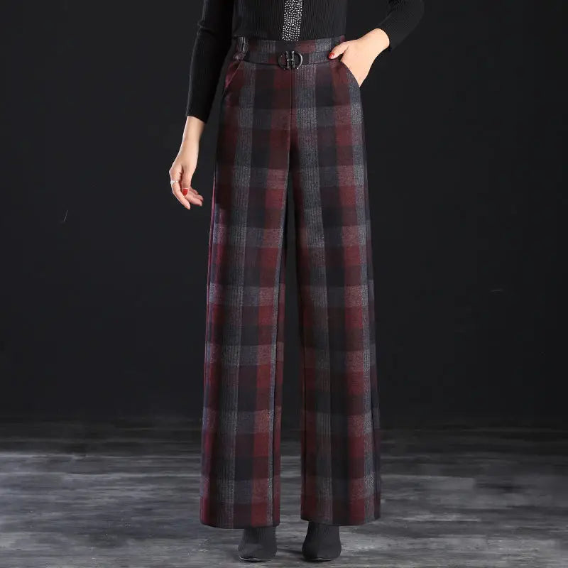 Raina Wool Plaid Pants