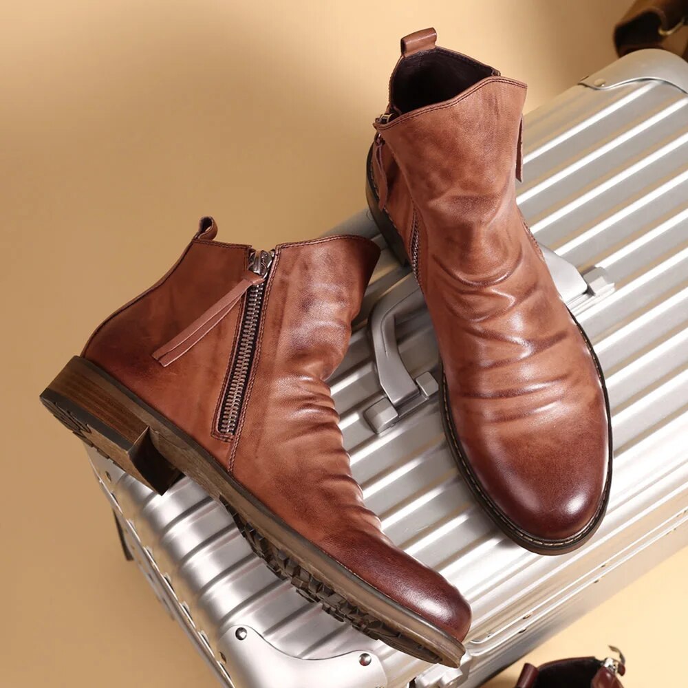 Malano Genuine Leather Chelsea Boots
