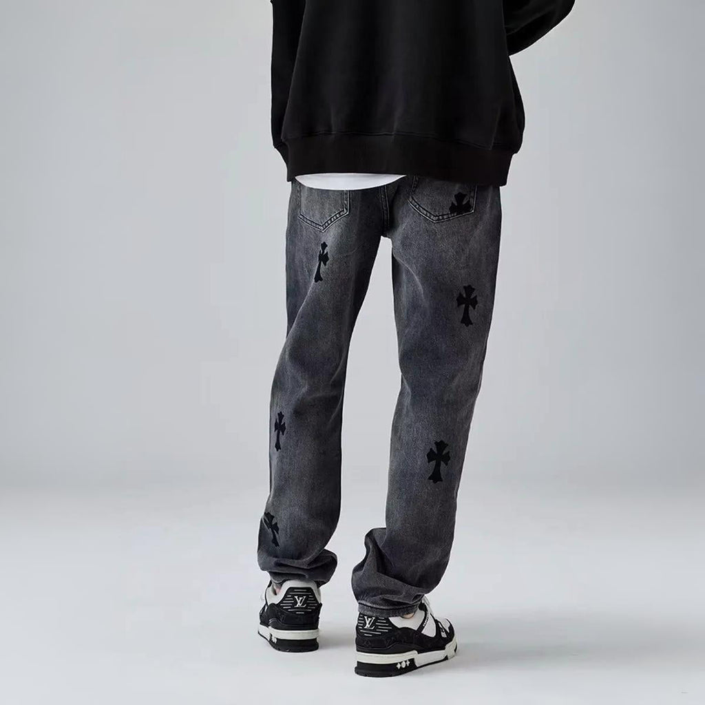 Gothic Cross Retro Jeans